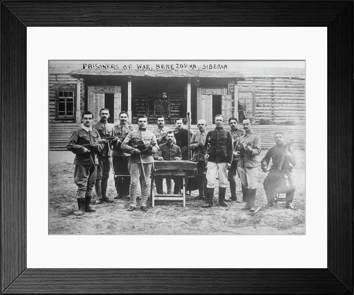 Framed Print : Prisoners of war, Berezovka, Siberia, between c1915 and c1920. Creator: Bain News Service Framed Print : Prisoners of war, Berezovka, Siberia, between c1915 and c1920. Creator: Bain News Service