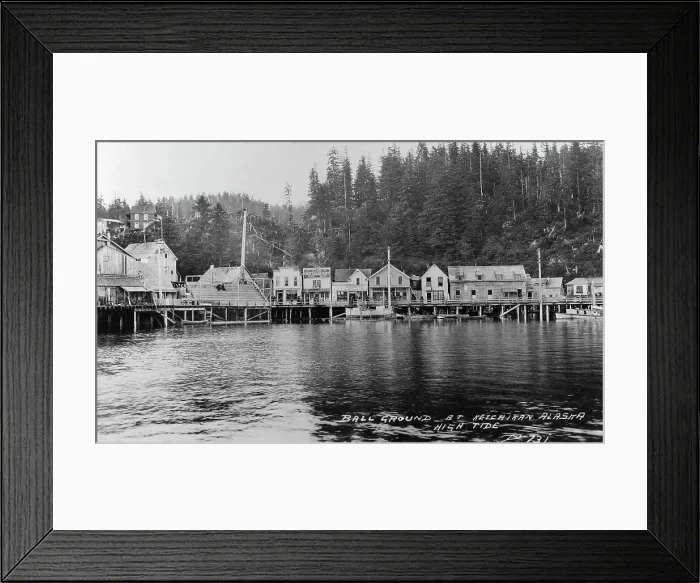 Framed Print : Ball ground under water at high tide, 1916. Creator: Unknown Framed Print : Ball ground under water at high tide, 1916. Creator: Unknown