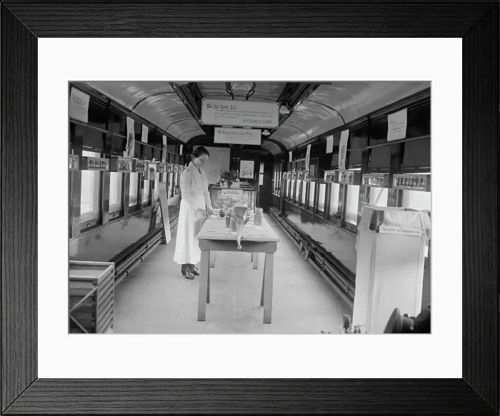 Framed Print : L.I.R.R. Food Train, 1918. Creator: Bain News Service Framed Print : L.I.R.R. Food Train, 1918. Creator: Bain News Service