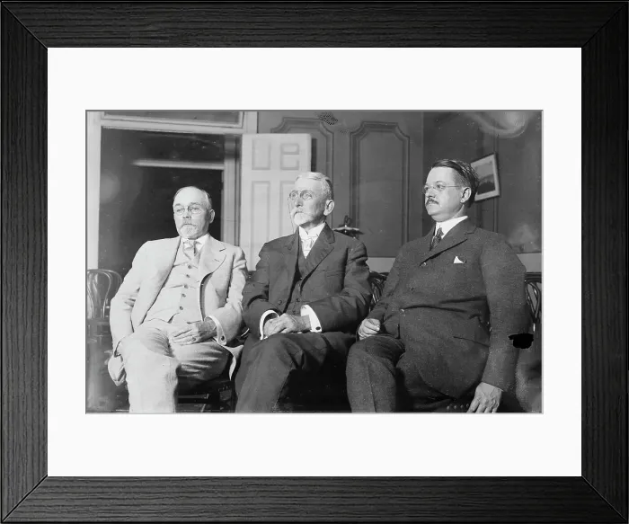 Framed Print : M.A. Knapp, Wm. Lee Chambers, G.W.W.Hangar, 1913. Creator: Bain News Service Framed Print : M.A. Knapp, Wm. Lee Chambers, G.W.W.Hangar, 1913. Creator: Bain News Service