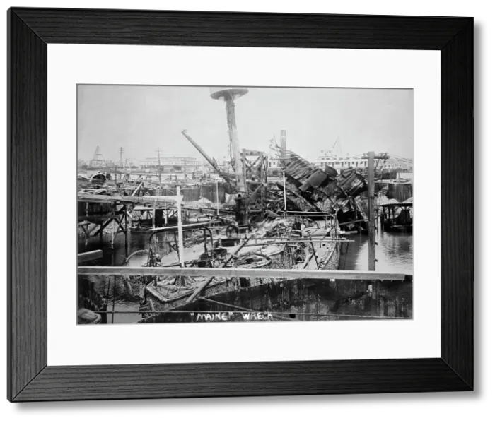 Framed Print : Maine wreckage, between c1910 and c1915. Creator: Bain News Service Framed Print : Maine wreckage, between c1910 and c1915. Creator: Bain News Service
