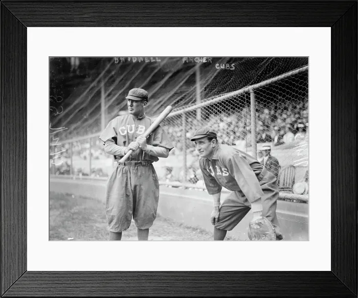 Framed Print : Al Bridwell & Jimmy Archer, Chicago NL (baseball), 1913. Creator: Bain News Service Framed Print : Al Bridwell & Jimmy Archer, Chicago NL (baseball), 1913. Creator: Bain News Service
