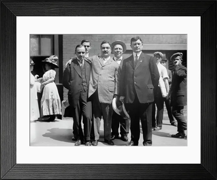 Framed Print : L to R: A.D. Thompson, Morris Cohn, Palmieri, T.F. Cannon, F.J. Gropper, 1912. Creator: Bain News Service Framed Print : L to R: A.D. Thompson, Morris Cohn, Palmieri, T.F. Cannon, F.J. Gropper, 1912. Creator: Bain News Service
