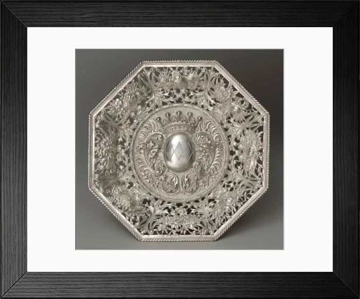 Framed Print : Basket, c1700. Creator: George Lewis Framed Print : Basket, c1700. Creator: George Lewis