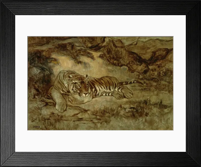 Framed Print : Tiger At Rest, c1850-70. Creator: Antoine-Louis Barye Framed Print : Tiger At Rest, c1850-70. Creator: Antoine-Louis Barye