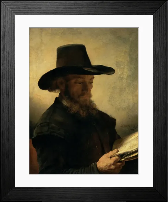 Framed Print : Man Reading, c1648. Creator: Rembrandt Harmensz van Rijn Framed Print : Man Reading, c1648. Creator: Rembrandt Harmensz van Rijn