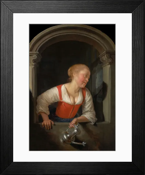 Framed Print : Girl At A Window, c1655. Creator: Gerrit Dou Framed Print : Girl At A Window, c1655. Creator: Gerrit Dou