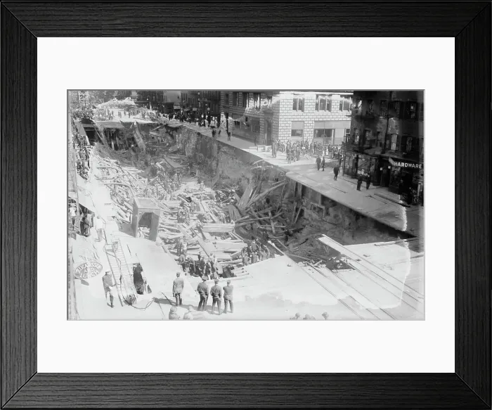 Framed Print : 7th Avenue. cave-in, between c1910 and c1915. Creator: Bain News Service Framed Print : 7th Avenue. cave-in, between c1910 and c1915. Creator: Bain News Service