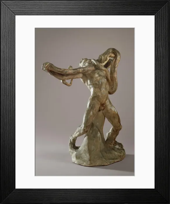 Framed Print : Man With Serpent, 1885. Creator: Auguste Rodin Framed Print : Man With Serpent, 1885. Creator: Auguste Rodin