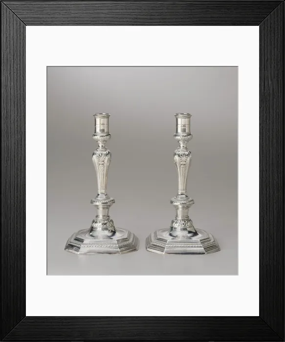 Framed Print : Pair Of Candlesticks, 1728. Creator: Gilles-Claude Gouel Framed Print : Pair Of Candlesticks, 1728. Creator: Gilles-Claude Gouel