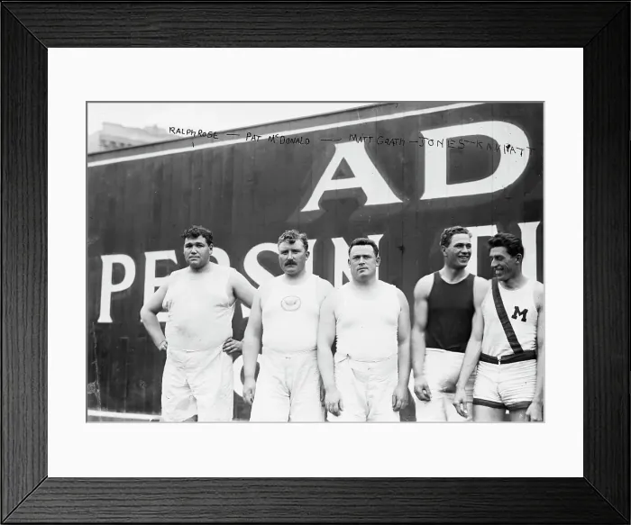Framed Print : Ralph Rose, Pat McDonald, Matt Grath, Jones, Kaviatt [i.e. Kiviat], 1912. Creator: Bain News Service