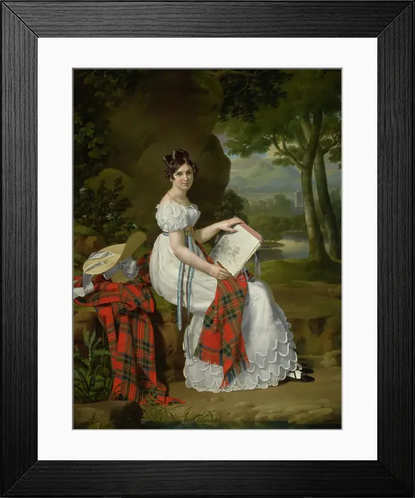 Framed Print : Woman Sketching In A Landscape, c1830. Creator: Barthelemy Vieillevoye Framed Print : Woman Sketching In A Landscape, c1830. Creator: Barthelemy Vieillevoye