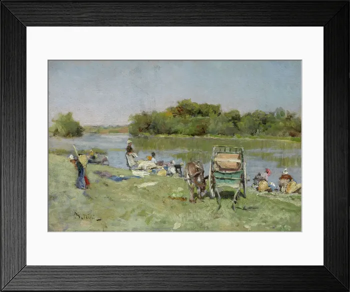 Framed Print : Washerwomen, 1874. Creator: Giovanni Boldini