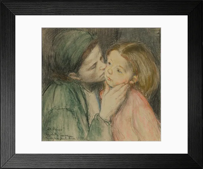 Framed Print : The Kiss (Le Baiser), c1906 / 1922. Creator: Elizabeth Nourse Framed Print : The Kiss (Le Baiser), c1906 / 1922. Creator: Elizabeth Nourse