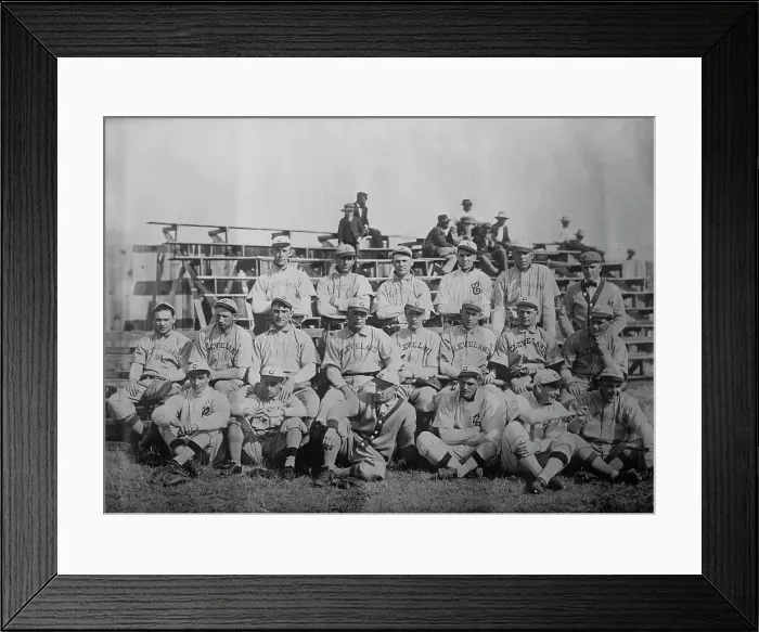 Framed Print : Cleveland Americans posing as team, 1910. Creator: Bain News Service Framed Print : Cleveland Americans posing as team, 1910. Creator: Bain News Service