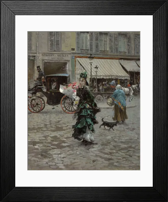 Framed Print : Crossing The Street, 1873-75. Creator: Giovanni Boldini Framed Print : Crossing The Street, 1873-75. Creator: Giovanni Boldini