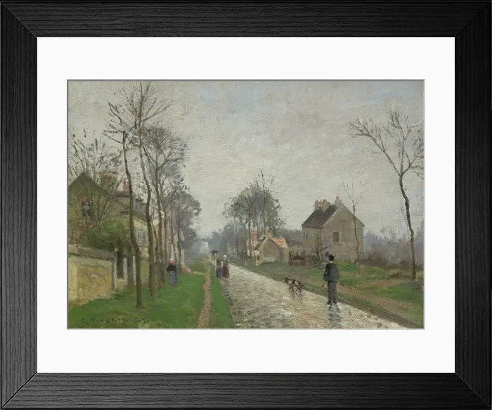 Framed Print : Route De Versailles, Louveciennes, Rain Effect, 1870. Creator: Camille Pissarro Framed Print : Route De Versailles, Louveciennes, Rain Effect, 1870. Creator: Camille Pissarro