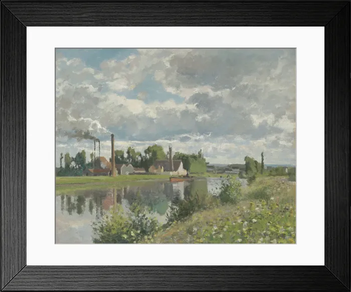 Framed Print : The River Oise Near Pontoise, 1873. Creator: Camille Pissarro Framed Print : The River Oise Near Pontoise, 1873. Creator: Camille Pissarro