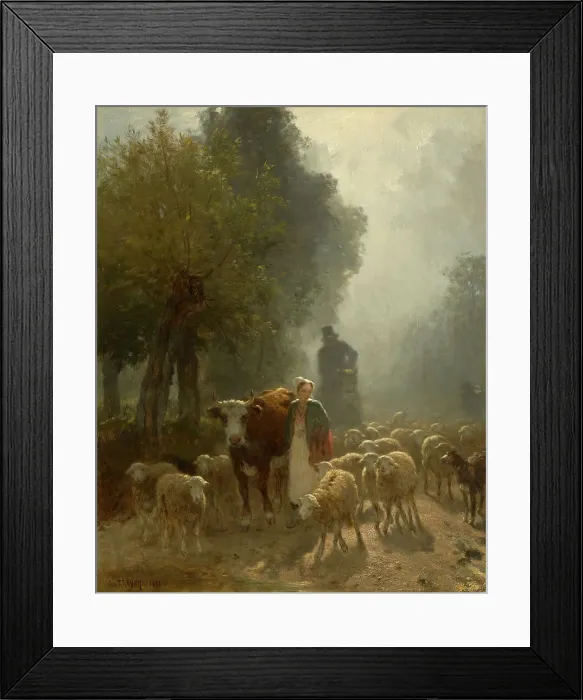 Framed Print : Going To Market On A Misty Morning, 1851. Creator: Constant Troyon Framed Print : Going To Market On A Misty Morning, 1851. Creator: Constant Troyon