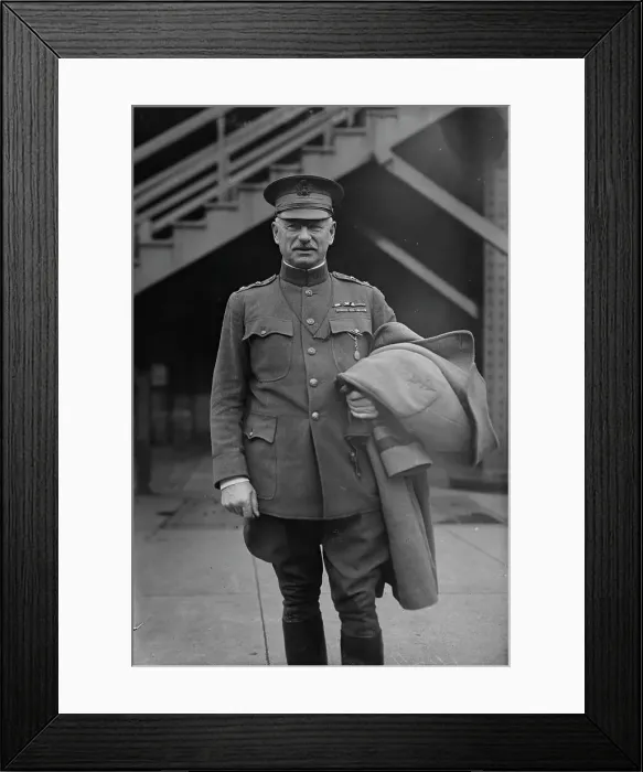 Framed Print : Major General W.G. Haan arriving, 1919. Creator: Bain News Service Framed Print : Major General W.G. Haan arriving, 1919. Creator: Bain News Service