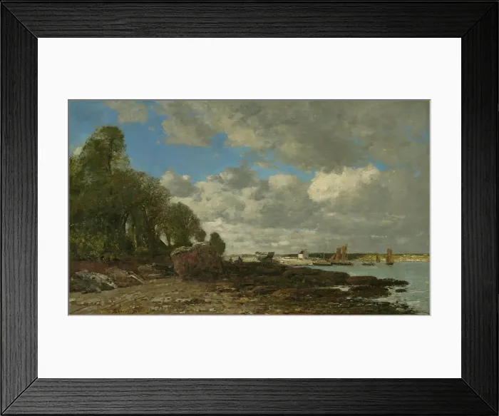 Framed Print : Plougastel, The Ferry Crossing, 1873. Creator: Eugene Louis Boudin Framed Print : Plougastel, The Ferry Crossing, 1873. Creator: Eugene Louis Boudin
