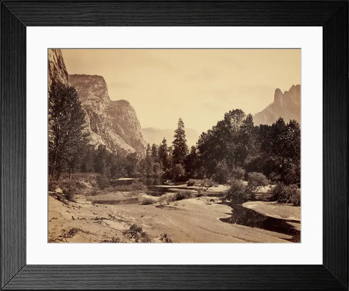 Framed Print : Up Yosemite Valley From The Foot Of El Capitan, 1865-66. Creator: Carleton Emmons Watkins Framed Print : Up Yosemite Valley From The Foot Of El Capitan, 1865-66. Creator: Carleton Emmons Watkins