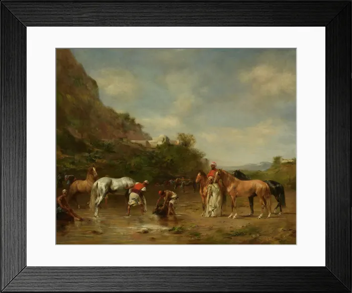 Framed Print : Arabs Watering Their Horses, 1872. Creator: Eugene Fromentin Framed Print : Arabs Watering Their Horses, 1872. Creator: Eugene Fromentin