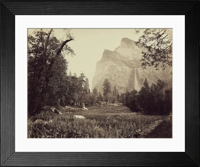 Framed Print : The Bridal Veil, 900 Ft. Yosemite, 1865-66. Creator: Carleton Emmons Watkins Framed Print : The Bridal Veil, 900 Ft. Yosemite, 1865-66. Creator: Carleton Emmons Watkins