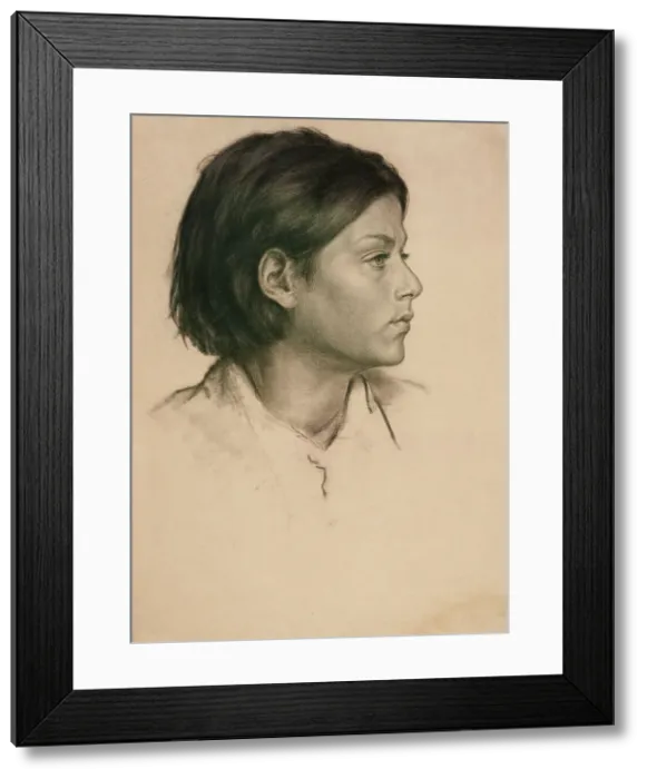 Framed Print : Head Of A Woman, c1875. Creator: Mary Evelyn de Morgan Framed Print : Head Of A Woman, c1875. Creator: Mary Evelyn de Morgan