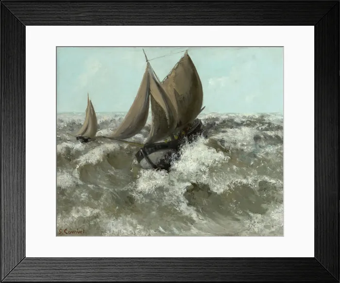 Framed Print : The Sailboat (Seascape), c1869. Creator: Gustave Courbet Framed Print : The Sailboat (Seascape), c1869. Creator: Gustave Courbet