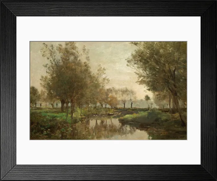 Framed Print : The Creek, 1863. Creator: Charles Francois Daubigny Framed Print : The Creek, 1863. Creator: Charles Francois Daubigny