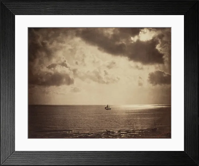Framed Print : Brig On The Water, 1856. Creator: Gustave Le Gray Framed Print : Brig On The Water, 1856. Creator: Gustave Le Gray