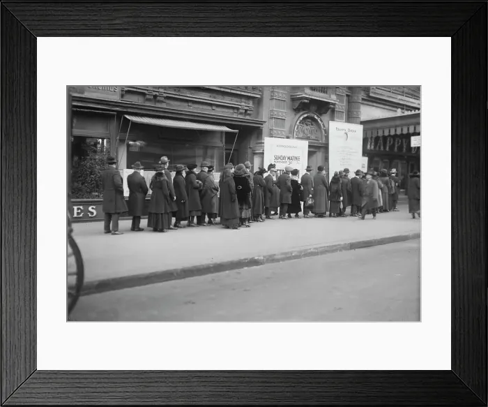 Framed Print : Line for Tetrazzini seats, between c1915 and c1920. Creator: Bain News Service Framed Print : Line for Tetrazzini seats, between c1915 and c1920. Creator: Bain News Service