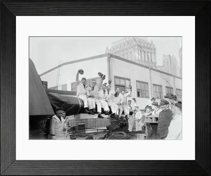 Framed Print : On AMIRAL AUBE, 1917. Creator: Bain News Service Framed Print : On AMIRAL AUBE, 1917. Creator: Bain News Service