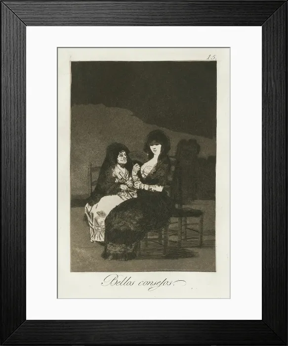 Framed Print : Pretty Teachings (Bellos Consejos), 1799, Printed 1868. Creator: Francisco Goya Framed Print : Pretty Teachings (Bellos Consejos), 1799, Printed 1868. Creator: Francisco Goya