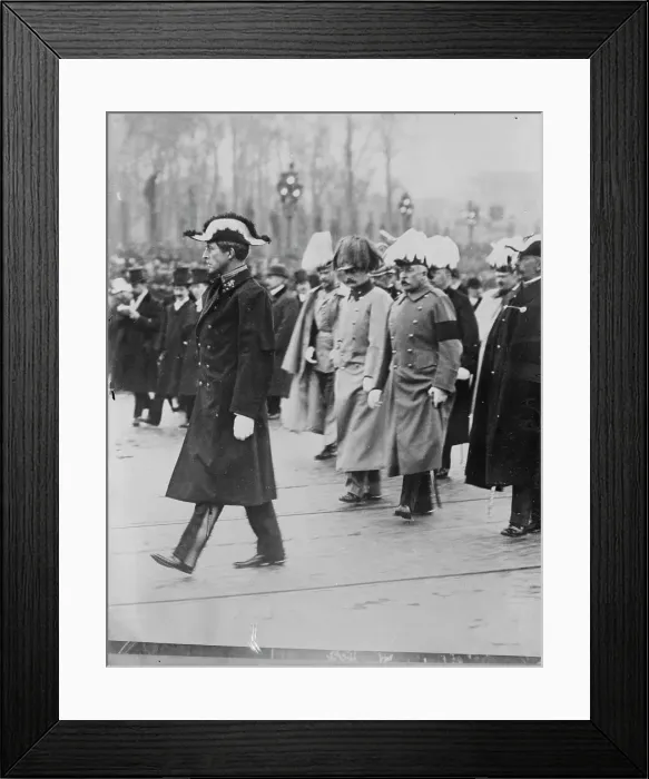 Framed Print : King Albert and Duke Connaught at King Leopold's funeral, 1910. Creator: Bain News Service