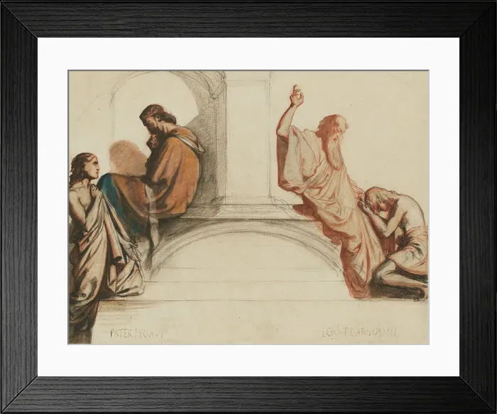 Framed Print : Study For A Fresco Depicting The Sacraments Of Confession And Absolution, Chapel Of... c1842-1844. Creator: Henri Lehmann Framed Print : Study For A Fresco Depicting The Sacraments Of Confession And Absolution, Chapel Of... c1842-1844. Creator: Henri Lehmann