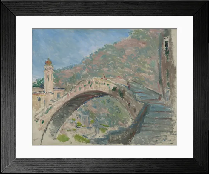 Framed Print : Bridge At Dolceacqua, 1884. Creator: Claude Monet