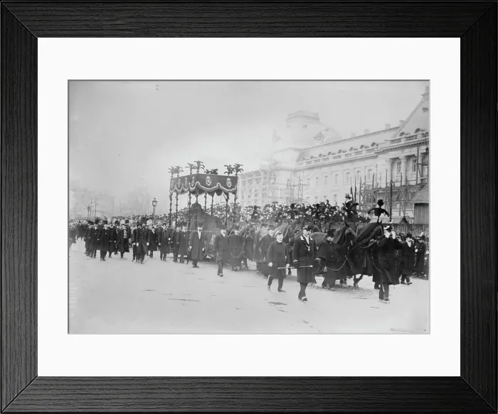 Framed Print : Funeral cortege for King Leopold, Belgium, 1910. Creator: Bain News Service