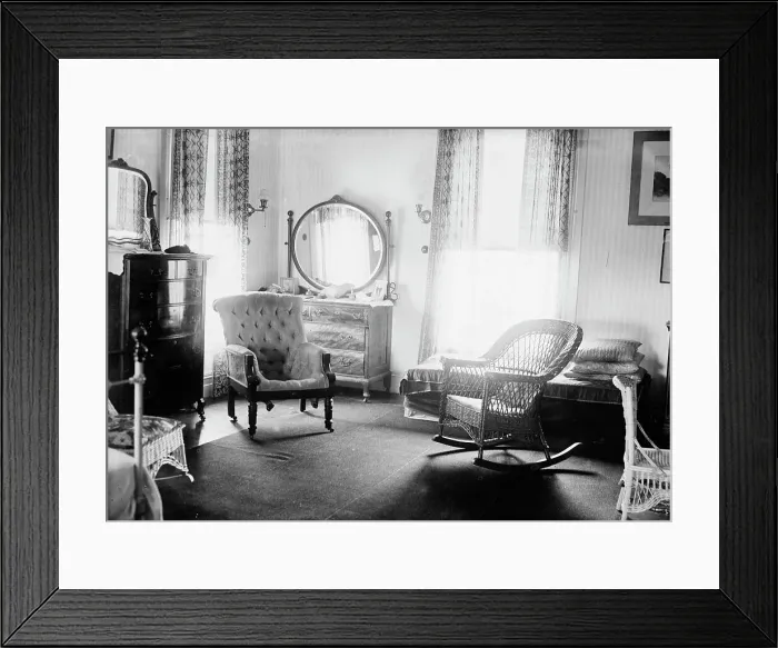 Framed Print : Bedroom, Hughes House, between c1915 and c1920. Creator: Bain News Service Framed Print : Bedroom, Hughes House, between c1915 and c1920. Creator: Bain News Service