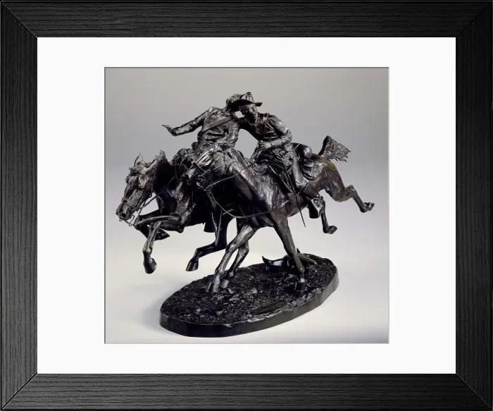 Framed Print : The Wounded Bunkie, 1896. Creator: Frederic Remington Framed Print : The Wounded Bunkie, 1896. Creator: Frederic Remington