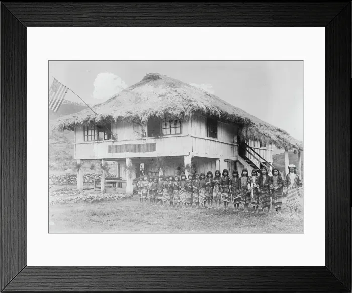 Framed Print : School House, Benguet, P.I. between c1915 and c1920. Creator: Bain News Service