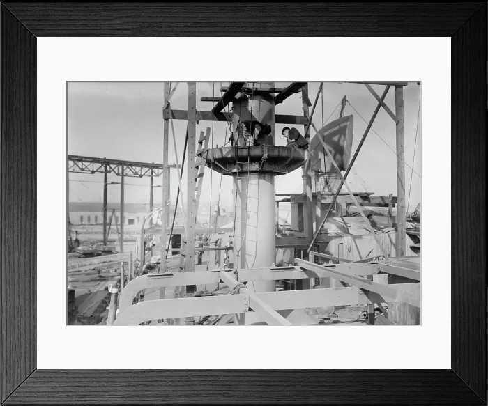 Framed Print : Working on the Florida, 1911. Creator: Bain News Service Framed Print : Working on the Florida, 1911. Creator: Bain News Service