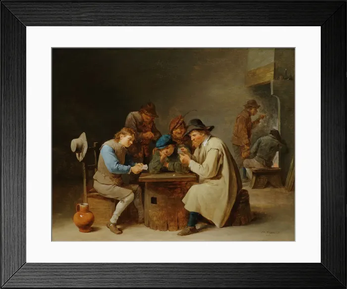 Framed Print : The Card Players, 1646. Creator: David Teniers II Framed Print : The Card Players, 1646. Creator: David Teniers II