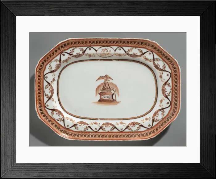 Framed Print : Octagonal Plate From The George Washington Memorial Service, c1800. Creator: Unknown Framed Print : Octagonal Plate From The George Washington Memorial Service, c1800. Creator: Unknown