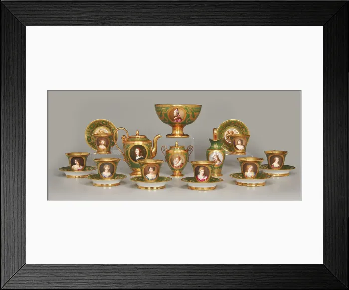 Framed Print : Tea Service Of Famous Women (Cabaret Des Femmes Célèbres), 1811-1812. Creator: Unknown Framed Print : Tea Service Of Famous Women (Cabaret Des Femmes Célèbres), 1811-1812. Creator: Unknown