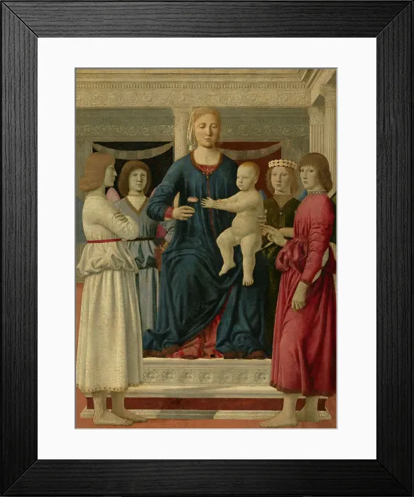 Framed Print : Virgin And Child Enthroned With Four Angels, c1460-70. Creator: Piero della Francesca Framed Print : Virgin And Child Enthroned With Four Angels, c1460-70. Creator: Piero della Francesca
