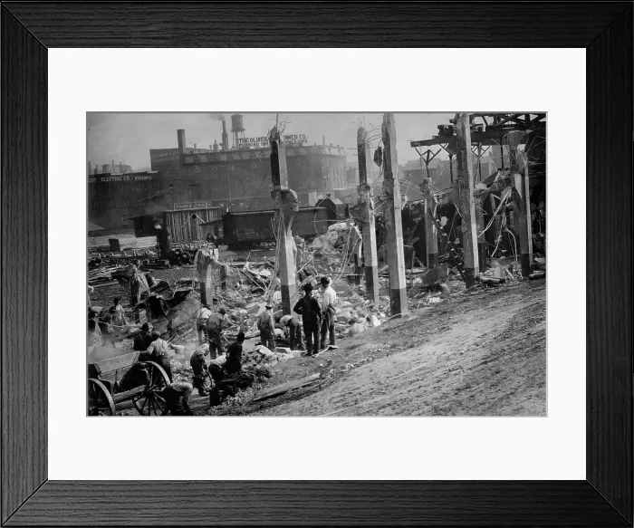 Framed Print : Wrecking Palace of the Fans ballpark, Cincinnati (baseball), 1911. Creator: Bain News Service Framed Print : Wrecking Palace of the Fans ballpark, Cincinnati (baseball), 1911. Creator: Bain News Service