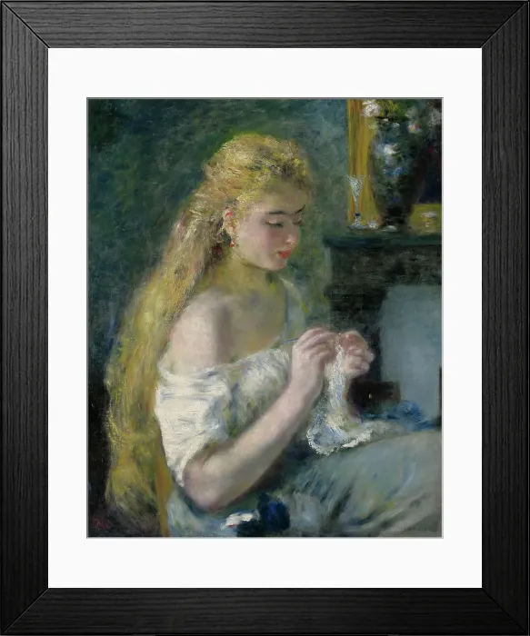 Framed Print : Woman Crocheting, c1875. Creator: Pierre-Auguste Renoir Framed Print : Woman Crocheting, c1875. Creator: Pierre-Auguste Renoir