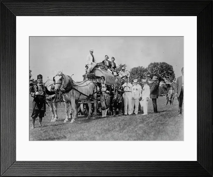 Framed Print : Shriners on water wagon, Rochester, between c1910 and c1915. Creator: Bain News Service Framed Print : Shriners on water wagon, Rochester, between c1910 and c1915. Creator: Bain News Service